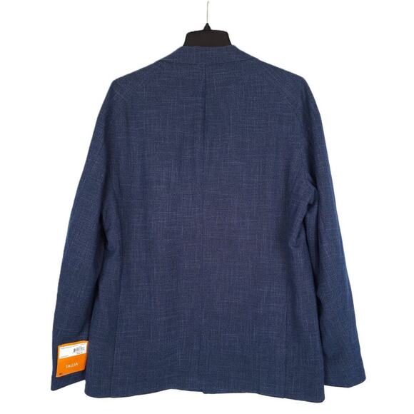 Tallia Mens Slim-Fit Stretch Raglan Lightweight Sport Coat Navy Grey 42L NWT - Picture 3 of 7